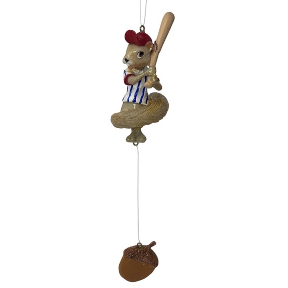 Squirrel Baseball Ornament I Am Nuts About Baseball Acorn Glitter Sports Decor‎